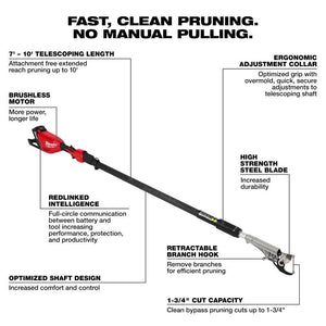 Milwaukee 3008-21 M18 Brushless Telescoping Pole Pruning Shears Kit