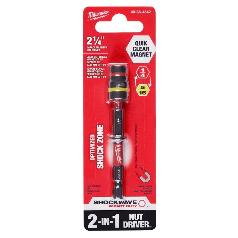 Milwaukee 49-66-4542 SHOCKWAVE Impact Duty QUIK CLEAR 2-in-1 Magnetic Nut Drivers