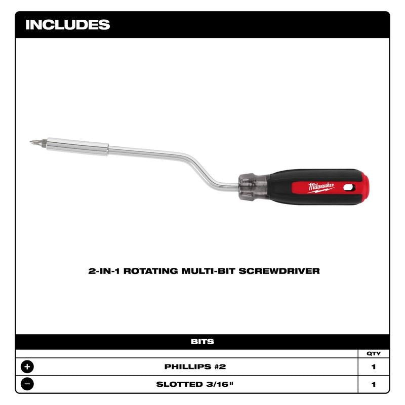 Milwaukee 48-22-2916 2-in-1 Rotating Multi-Bit Screwdriver