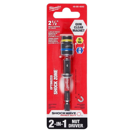 Milwaukee 49-66-4543 SHOCKWAVE 5/16in - 3/8in Impact Duty QUIK CLEAR 2-in-1 Magnetic Nut Drivers