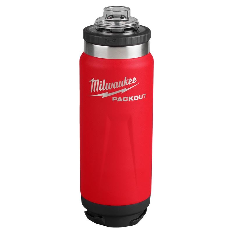 Milwaukee 48-22-8396R PACKOUT 24oz Insulated Bottle with Chug Lid - Red