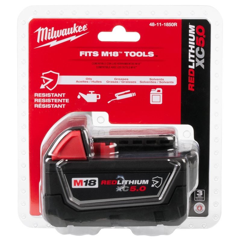 Milwaukee 48-11-1850R M18 REDLITHIUM XC5.0 Resistant Battery