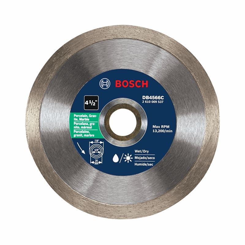 Bosch | DB4566C 4-1/2 In. Premium Plus Continuous Rim Diamond Blade for Clean Cuts