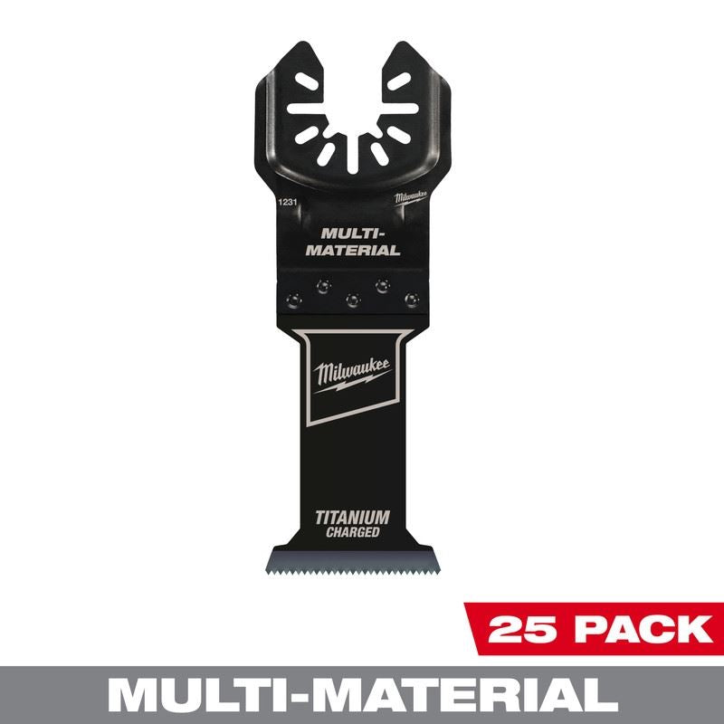 Milwaukee 49-25-1238 MILWAUKEE OPEN-LOK 1-3/8in TITANIUM CHARGED Bi-Metal Multi-Material Multi-Tool Blades 25PK