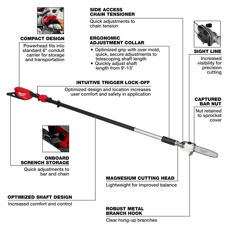 Milwaukee 3013-20 M18 FUEL Telescoping Pole Saw (Tool-Only)