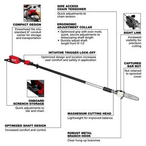 Milwaukee 3013-20 M18 FUEL Telescoping Pole Saw (Tool-Only)