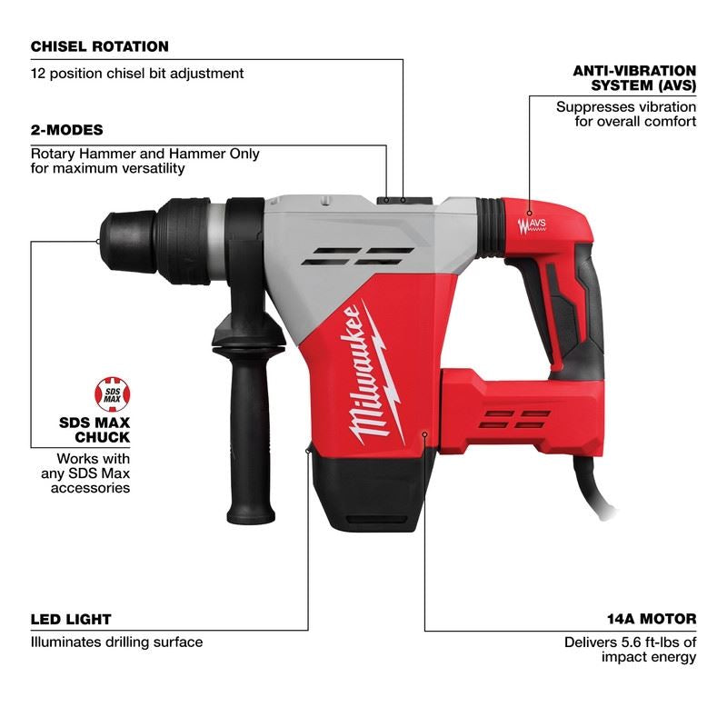 Milwaukee 5517-21 1-9/16  SDS Max Rotary Hammer