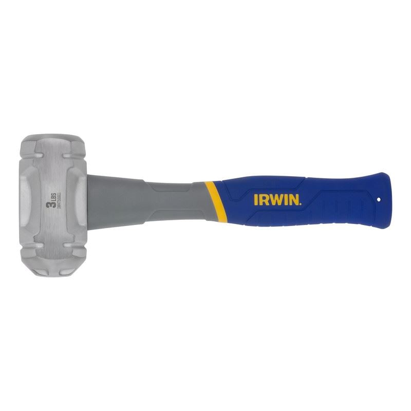 IRWIN IWHT56601 3 lb Polished Face Steel Head Rubber Sledge Hammer