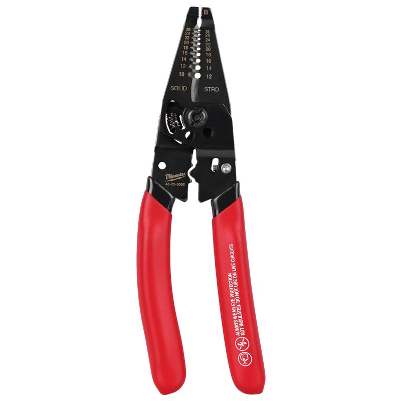 Milwaukee | 48-22-3052 10-28 AWG Multi-Purpose Dipped Grip Wire Stripper & Cutter w/ Reinforced Head