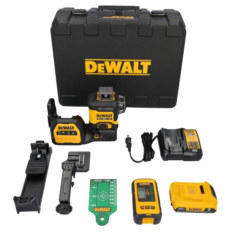 DEWALT DCLE34033D1 20V MAX XR 3 x 360 High Precision Green Laser