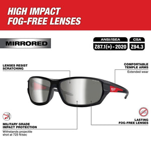 Milwaukee 48-73-2129 Mirrored Performance Safety Glasses - Fog-Free Lenses