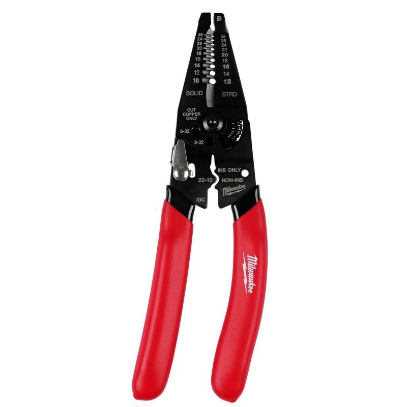 Milwaukee | 48-22-3052 10-28 AWG Multi-Purpose Dipped Grip Wire Stripper & Cutter w/ Reinforced Head