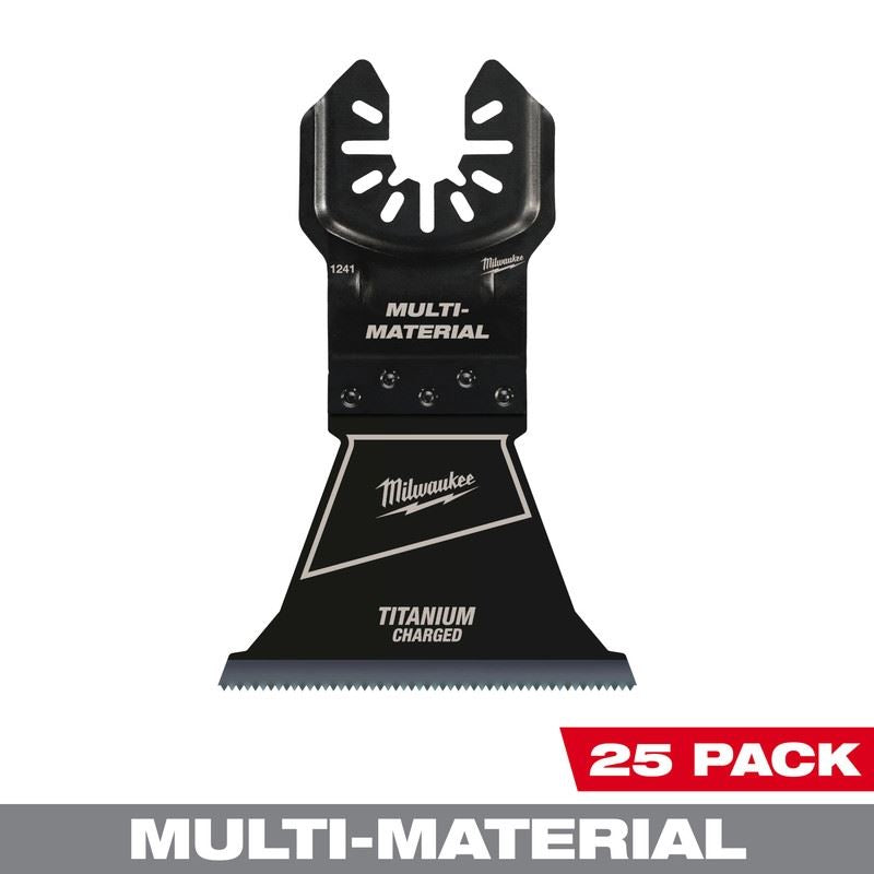 Milwaukee 49-25-1248 MILWAUKEE OPEN-LOK 2-1/2in TITANIUM CHARGED Bi-Metal Multi-Material Multi-Tool Blades 25PK