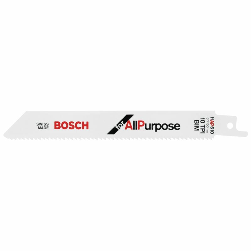 Bosch RAP610 6 In. 10 TPI All-Purpose BiMetal Reciprocating Saw Blade