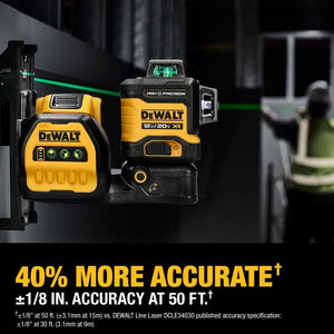 DEWALT DCLE34033D1 20V MAX XR 3 x 360 High Precision Green Laser