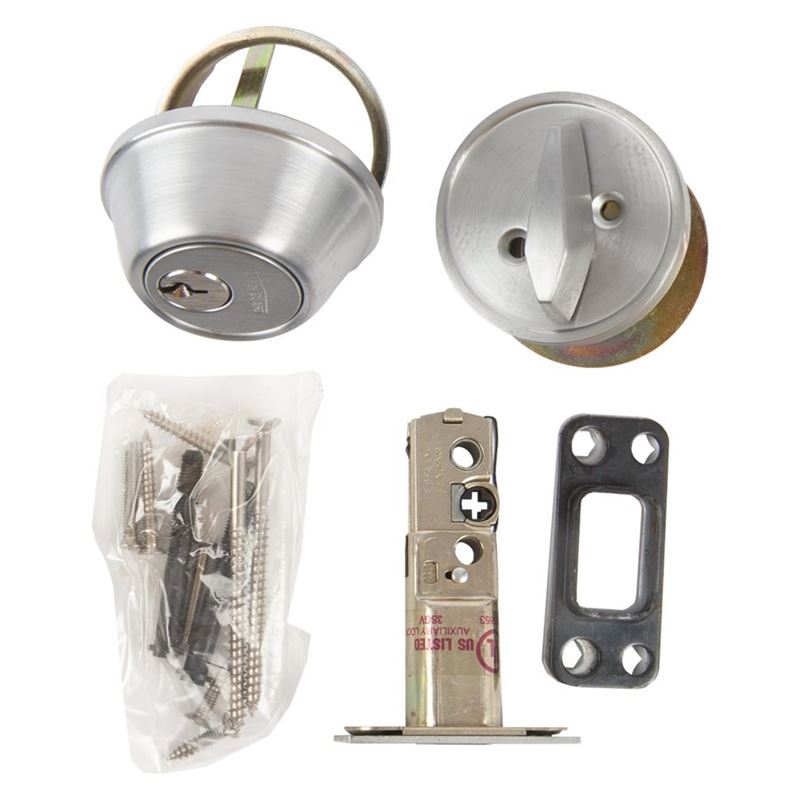 Toolway 100127 DEADBOLT SINGLE CYLINDER SATIN CHROME (COMMERCIAL)