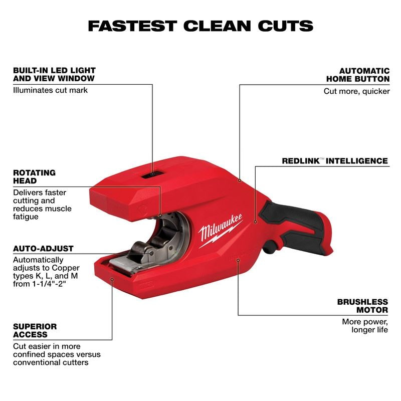 Milwaukee 2479-20 M12 Brushless 1-1/4in - 2in Copper Tubing Cutter