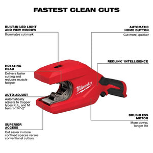 Milwaukee 2479-20 M12 Brushless 1-1/4in - 2in Copper Tubing Cutter