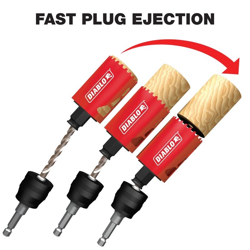 DIABLO DHSAR375 3/8in Snap-Lock Plus Holesaw Arbor
