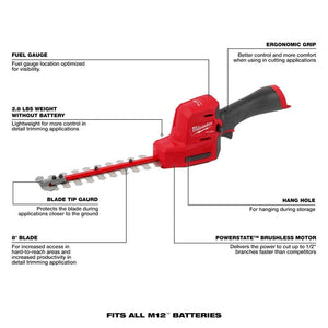 Milwaukee 2533-20 M12 FUEL 8in Hedge Trimmer