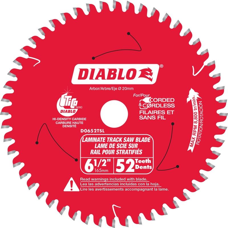 Diablo D0652TSL 6-1/2in 52-Teeth Track Saw Blade for Laminate