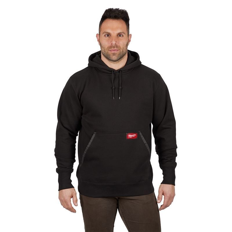 350B-M Men ft.s Medium Heavy Duty Cotton/Polyester Long-Sleeve Pullover Hoodie - Black