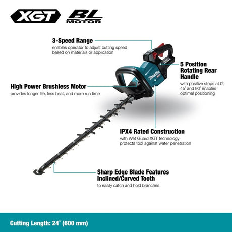 Makita UH006GZ 40Vmax XGT Brushless 24in Hedge Trimmer - Tool Only