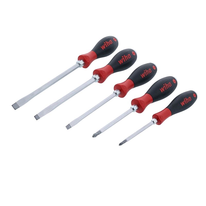 WIHA 53095 5 PIECE SOFTFINISH  HEAVY DUTY SLOTTED AND PHILLIPS SCREWDRIVER SET