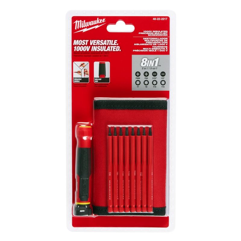 Milwaukee 48-22-2217 8-in-1 1000V Insulated Precision Multi-Bit Screwdriver