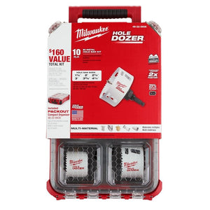 Milwaukee 49-22-5607 HOLE DOZER Bi-Metal Hole Saw Kit with PACKOUT Compact Organizer - 10PC