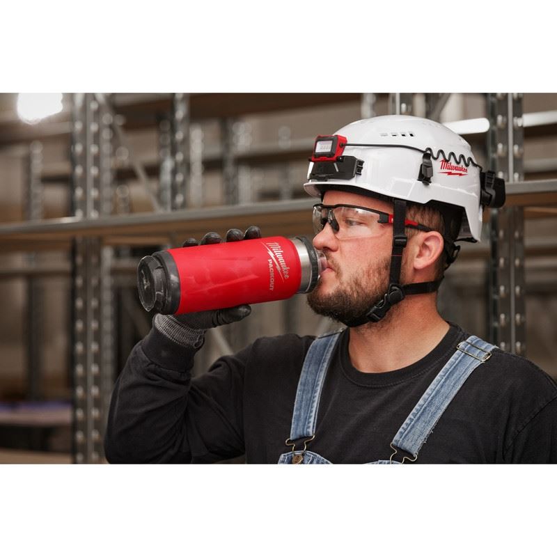 Milwaukee 48-22-8396R PACKOUT 24oz Insulated Bottle with Chug Lid - Red