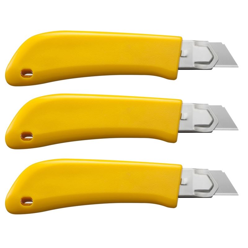 OLFA BN-L/CP3 18mm Heavy-Duty Ratchet Lock Snap-Off Utility Knife - 3 Pack