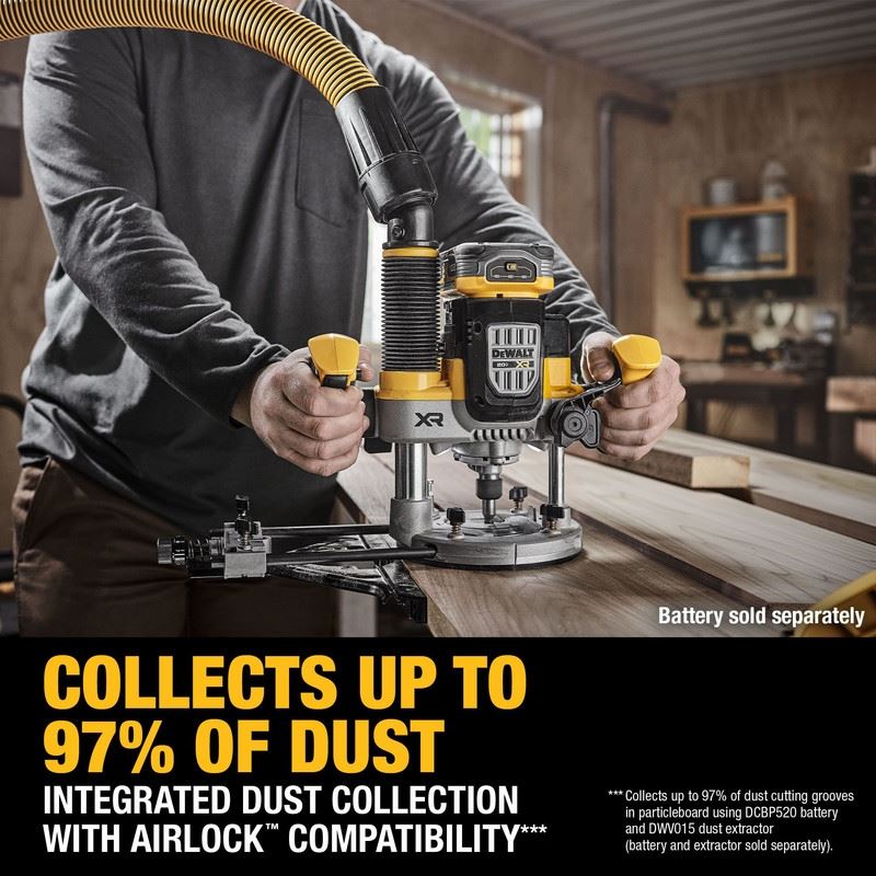 DEWALT DCW620B 20V MAX XR BRUSHLESS CORDLESS 2-1/4 PEAK HP PLUNGE ROUTER (TOOL ONLY)