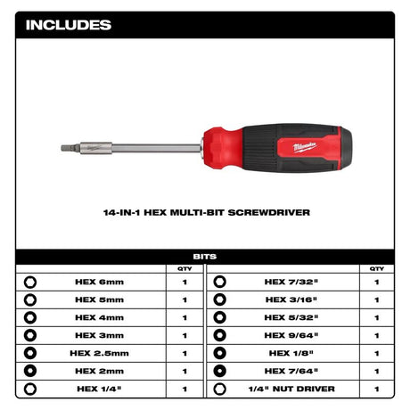 Milwaukee | 48-22-2908 14-in-1 Hex Multi-Bit Screwdriver