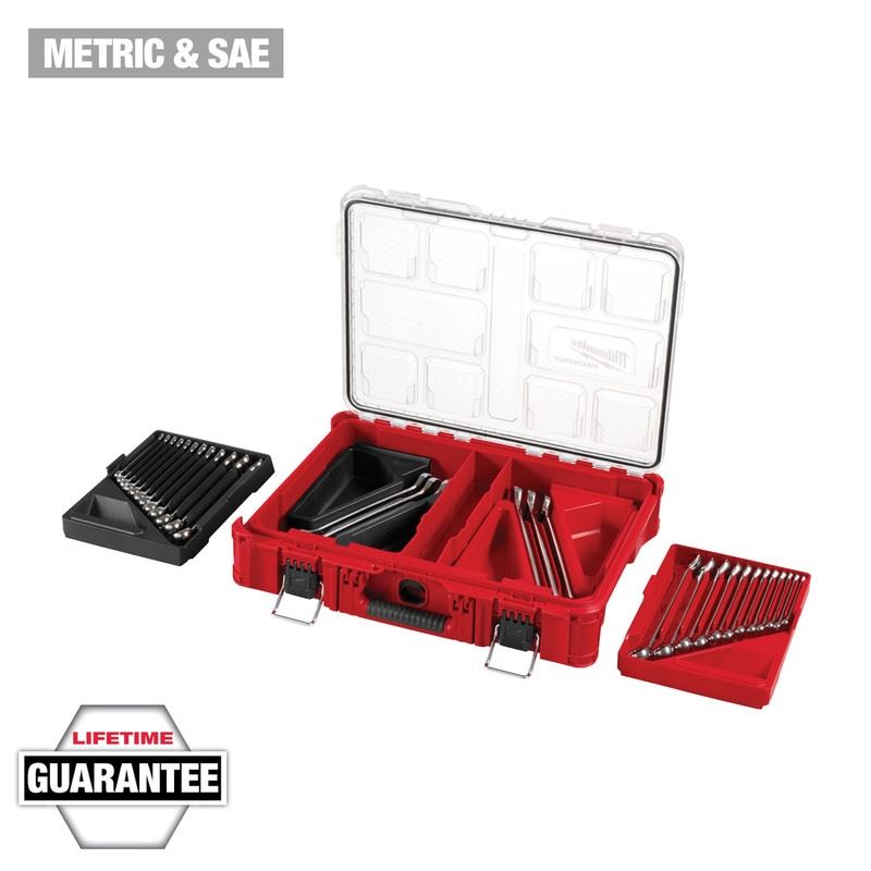 Milwaukee 48-22-9485 30pc Metric  and  SAE Combination Wrench Set with PACKOUT Organizer