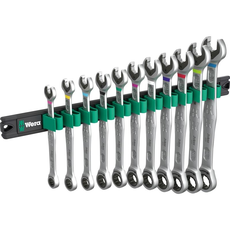 Wera 05020014001 9630 Magnetic rail 6000 Joker 1 Ratcheting combination wrenches set, 11 pieces