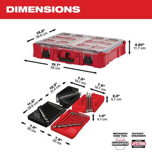 Milwaukee 48-22-9485 30pc Metric  and  SAE Combination Wrench Set with PACKOUT Organizer