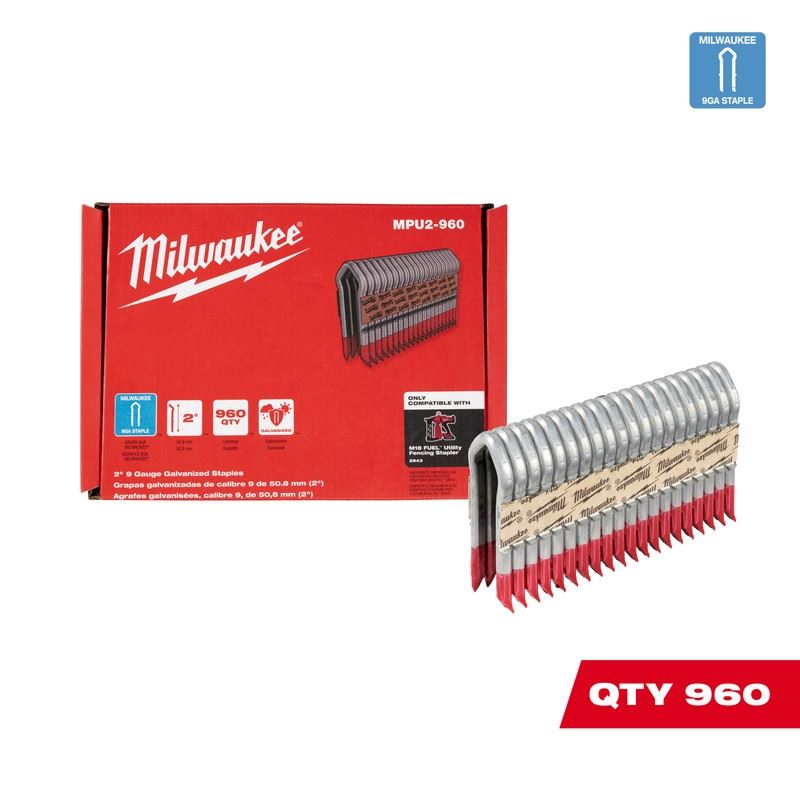 MILWAUKEE 9 GAUGE GALVANIZED FENCING STAPLES