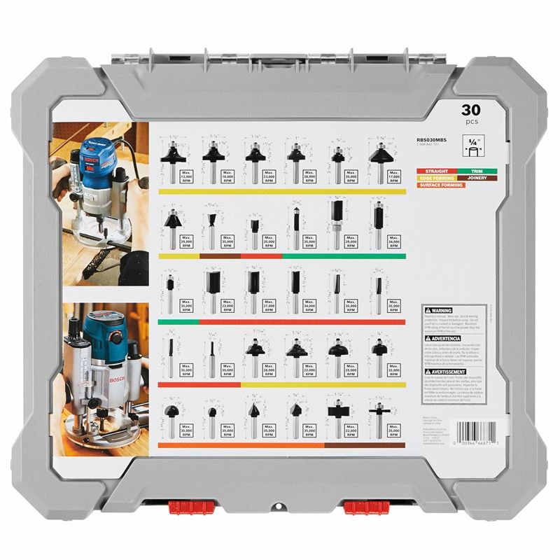 Bosch RBS030MBS 30 pc. Carbide-Tipped Wood Router Bit Set