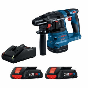 Bosch GBH18V-22K24 18V Brushless SDS-plus Bulldog 3/4 In. Rotary Hammer Kit with (2) CORE18V 4 Ah Advanced Power Batteries