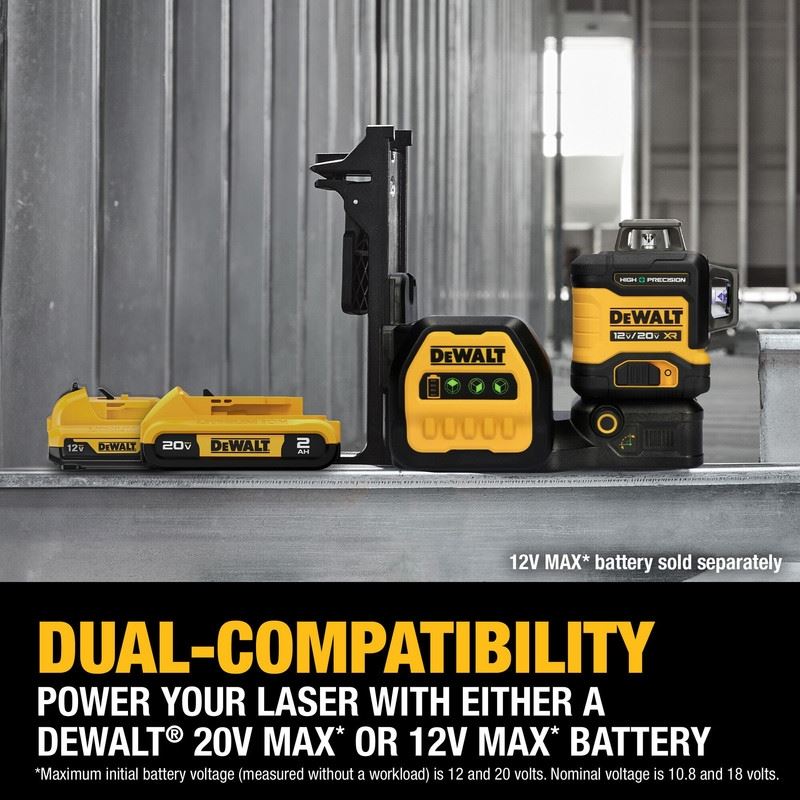 DEWALT DCLE34033D1 20V MAX XR 3 x 360 High Precision Green Laser