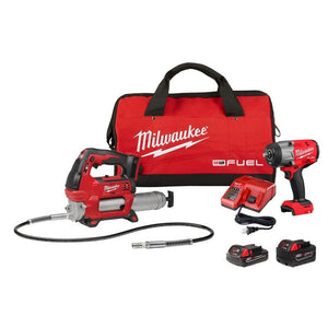 Milwaukee 2967-22GG M18 FUEL 1/2in HTIW w/ Friction Ring and Grease Gun Combo Kit