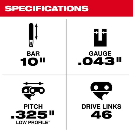 Milwaukee 49-16-2759 10in Telescoping Pole Saw Chain