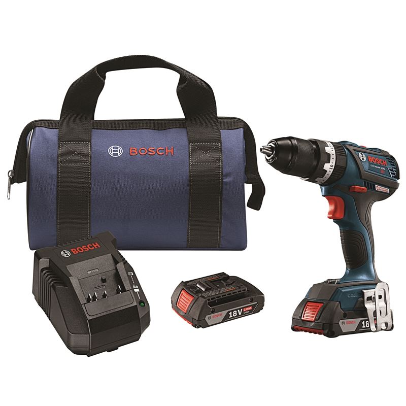 Bosch | HDS183-02 18V EC Brushless Compact Tough 1/2 In. Hammer Drill/Driver Kit | BFP