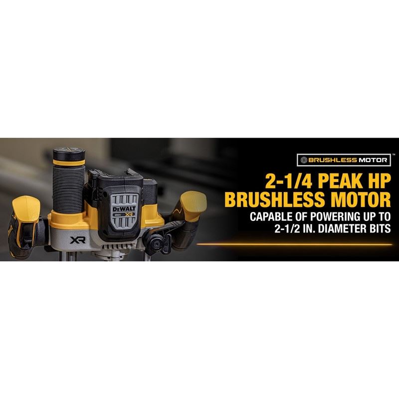 DEWALT DCW620B 20V MAX XR BRUSHLESS CORDLESS 2-1/4 PEAK HP PLUNGE ROUTER (TOOL ONLY)