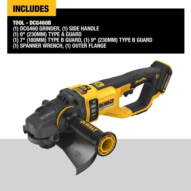 DEWALT DCG460B 60V MAX 7in - 9in Large Angle Grinder