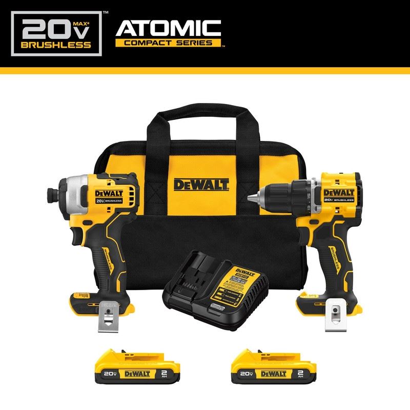 DEWALT DCK225D2 ATOMIC 20V MAX  Brushles Compact Drill/Driver and Impact Driver Combo Kit