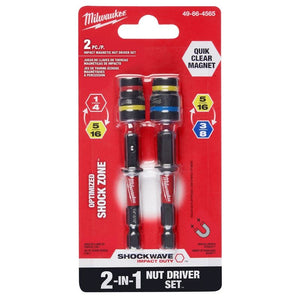 Milwaukee 49-66-4565 SHOCKWAVE Impact Duty QUIK-CLEAR 2-in-1 Magnetic Nut Driver Set 2PC