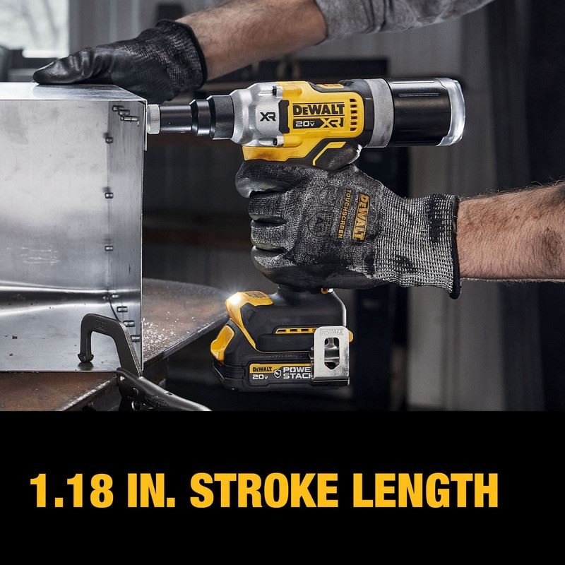 DEWALT DCF414GE2 20V MAX XR BRUSHLESS CORDLESS 1/4in RIVET TOOL KIT WITH DEWALT POWERSTACK