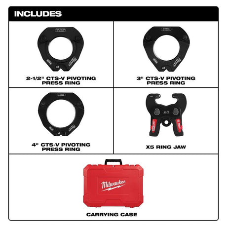 Milwaukee | 49-16-2690X CTS-V Pivoting Press Rings Kits 2-1/2" - 4"